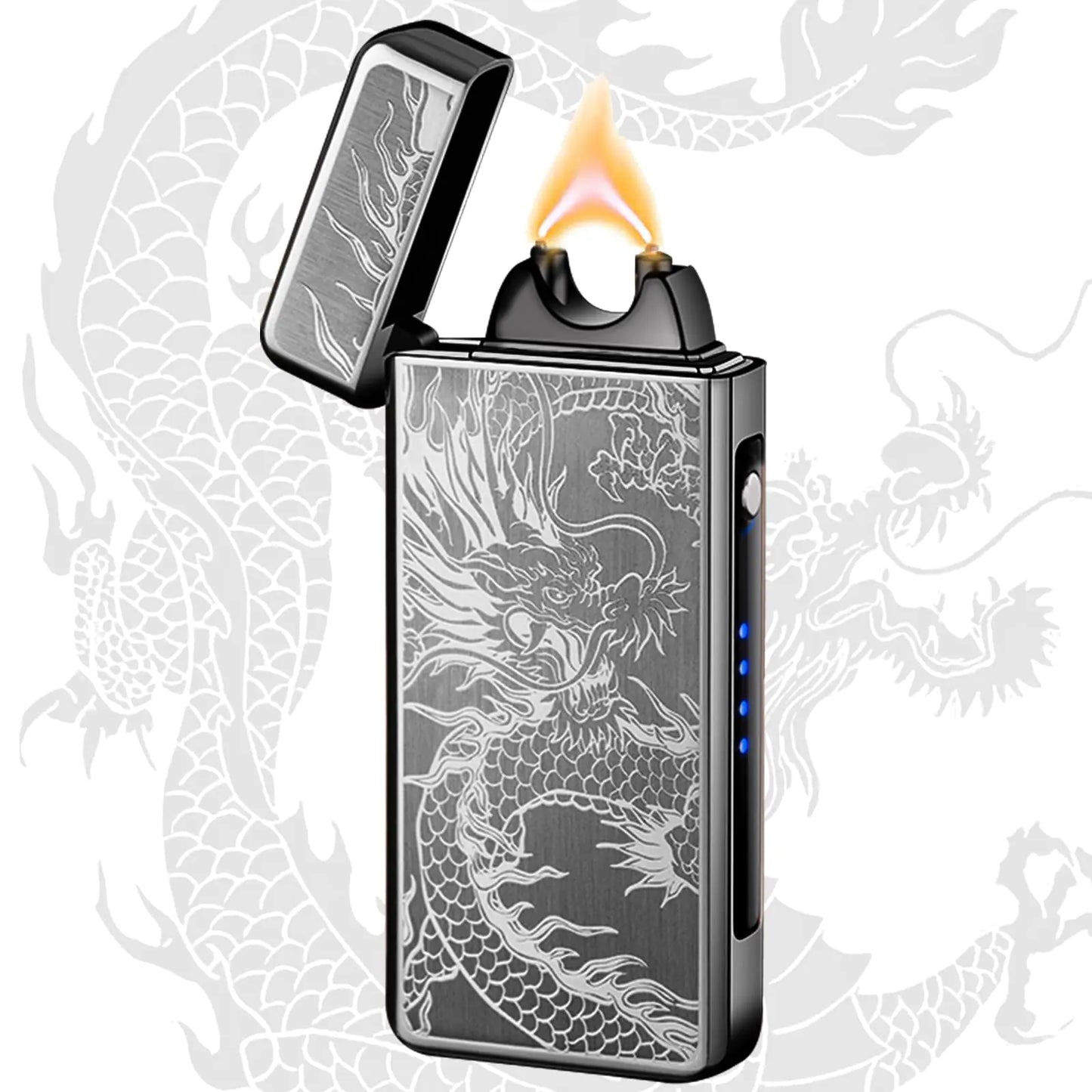 TIKIUKI Dragon Lighter Electric Lighters Rechargeable Windproof Flameless Plasma Arc Lighter Luxury Metal Cool Lighterslighters for CandleIncense Stick